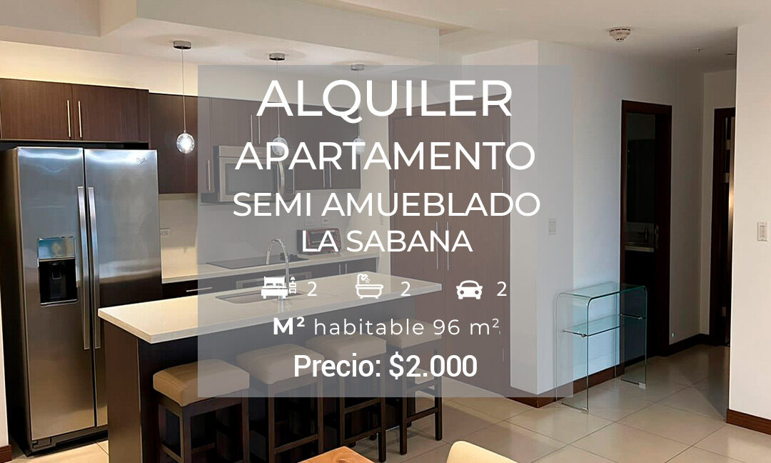 Se alquila apartamento semi amueblado en La Sabana. (1)