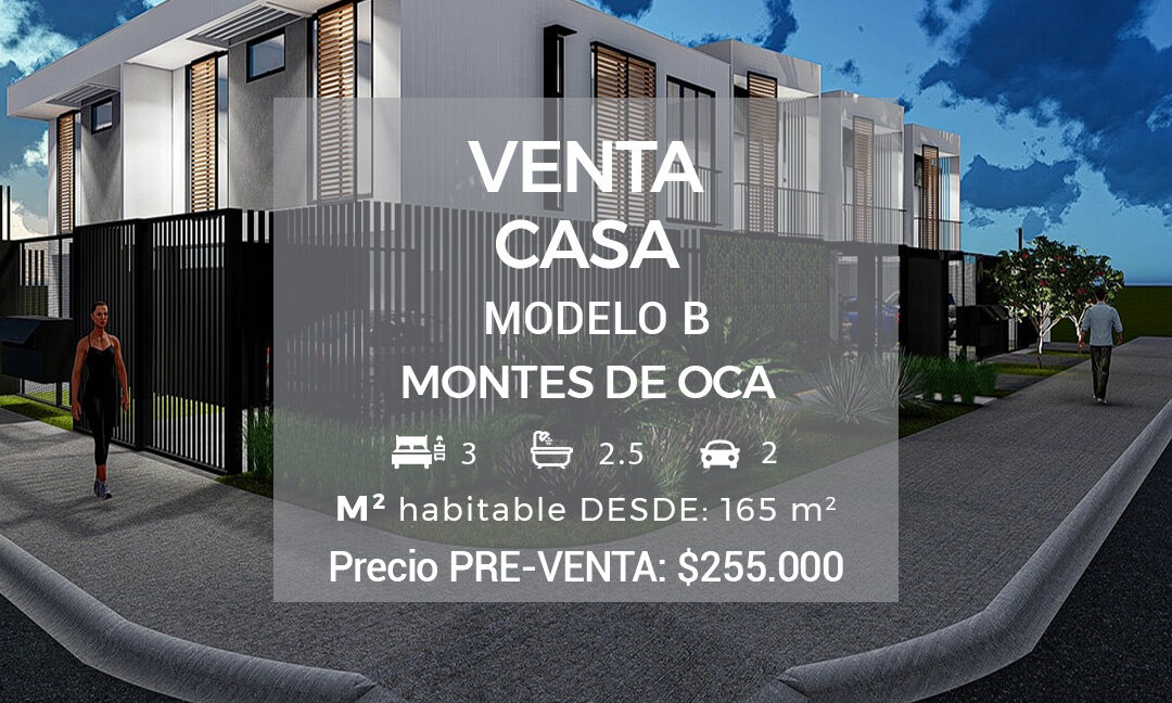 Se vende casa, Modelo B en Condominio cerrado ubicado a 200m del Cristo de Sabanilla, Montes de Oca (1)