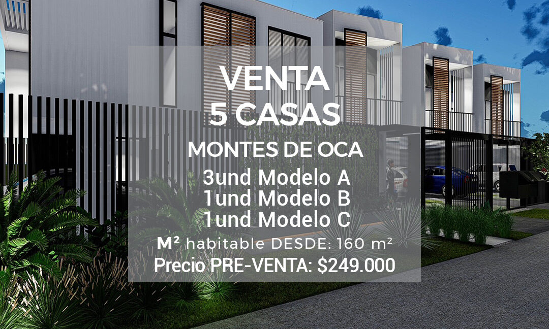 Se venden 5 casas en Condominio cerrado ubicado a 200m del Cristo de Sabanilla, Montes de Oca. (1)