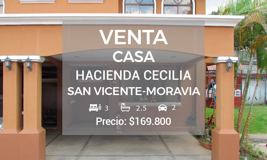 Se vende casa en condominio ubicada en San Vicente de Moravia, Hacienda Cecilia. (1)